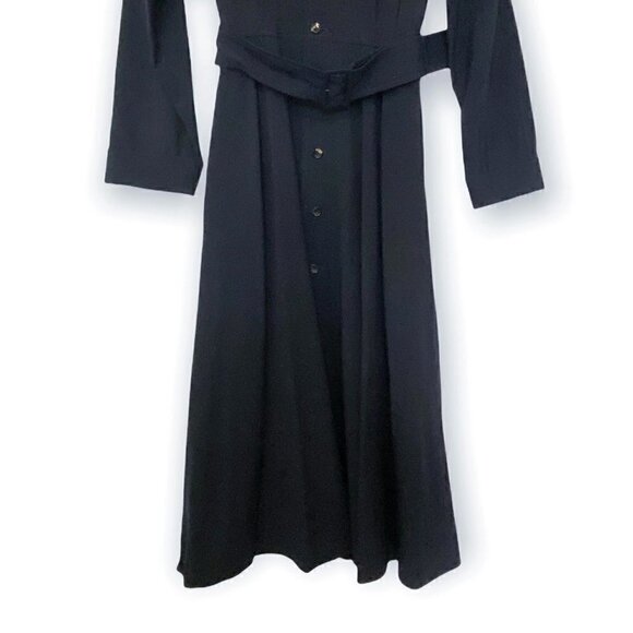 Vintage 90s, Comme des Garçons‎ Tricot Navy Wool Belted Midi Dress, Size Small - Picture 12 of 16